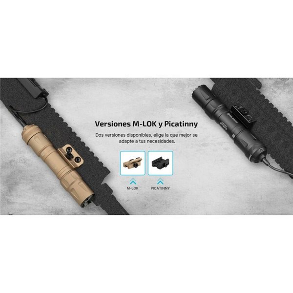 Linterna táctica ODIN S M-LOCK 1500Lm, 250m alcance, IPX8, modo estroboscópico Marrón
