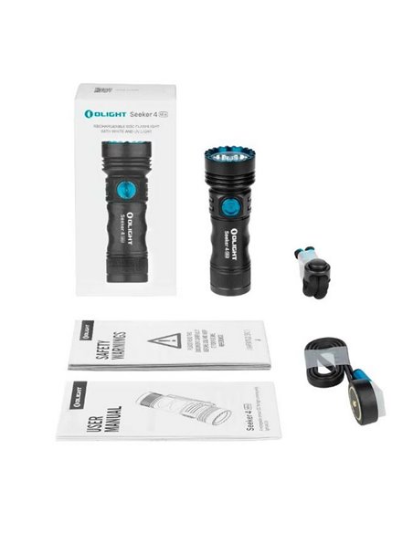 Lampe torche EDC rechargeable SEEKER 4 Mini 1 200 lm avec lumière blanche + UV 365 nm IPX8 et charge magnétique