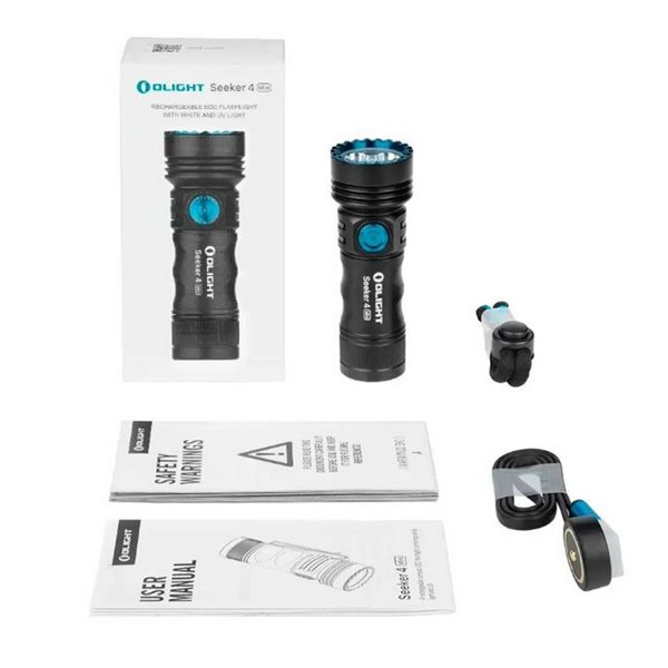Lampe torche EDC rechargeable SEEKER 4 Mini 1 200 lm avec lumière blanche + UV 365 nm IPX8 et charge magnétique