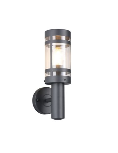 Aplique para pared PALOMA estilo farolillo, bombilla excl. 1x E27 max. 28W IP44 Antracita