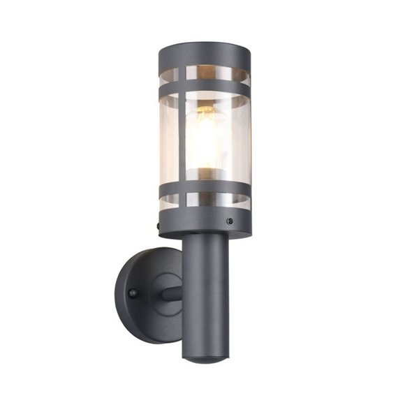 Aplique para pared PALOMA estilo farolillo, bombilla excl. 1x E27 max. 28W IP44 Antracita