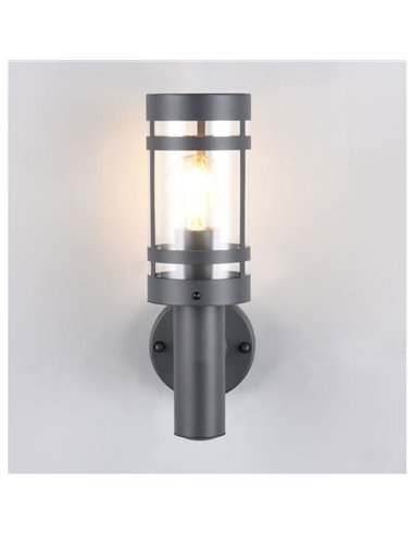 Aplique para pared PALOMA estilo farolillo, bombilla excl. 1x E27 max. 28W IP44 Antracita
