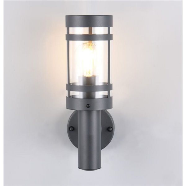 Aplique para pared PALOMA estilo farolillo, bombilla excl. 1x E27 max. 28W IP44 Antracita