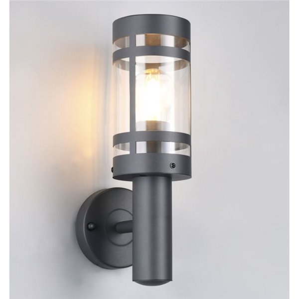Aplique para pared PALOMA estilo farolillo, bombilla excl. 1x E27 max. 28W IP44 Antracita