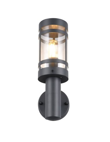 Aplique para pared PALOMA estilo farolillo, bombilla excl. 1x E27 max. 28W IP44 Antracita