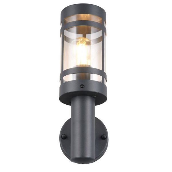 Aplique para pared PALOMA estilo farolillo, bombilla excl. 1x E27 max. 28W IP44 Antracita