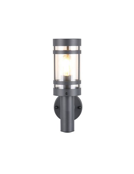 Aplique para pared PALOMA estilo farolillo, bombilla excl. 1x E27 max. 28W IP44 Antracita