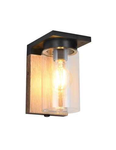 Aplique para exterior ARDILA, sensor oscuridad, bombilla excl. 1x E27 max. 40W IP44 Madera
