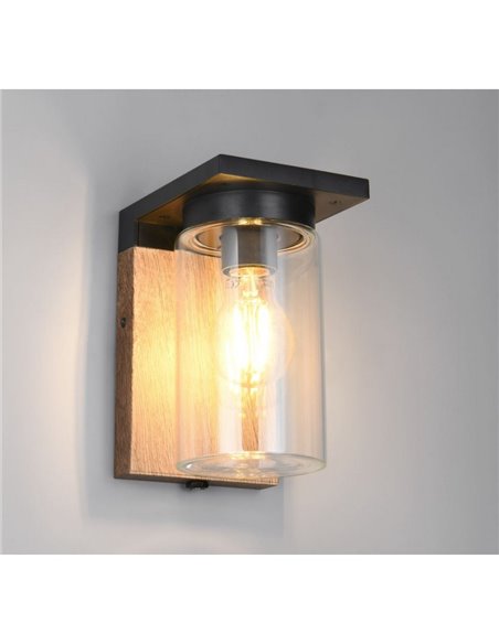 Applique murale extérieure ARDILA, capteur d'obscurité, ampoule excl. 1x E27 max. Bois 40W IP44