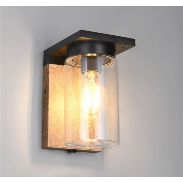 Aplique para exterior ARDILA, sensor oscuridad, bombilla excl. 1x E27 max. 40W IP44 Madera