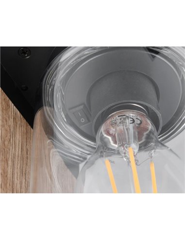 Luminária de parede externa ARDILA, sensor de escuridão, lâmpada excl. 1x E27 máx. 40W IP44 Madeira