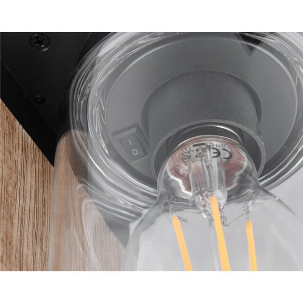 Luminária de parede externa ARDILA, sensor de escuridão, lâmpada excl. 1x E27 máx. 40W IP44 Madeira