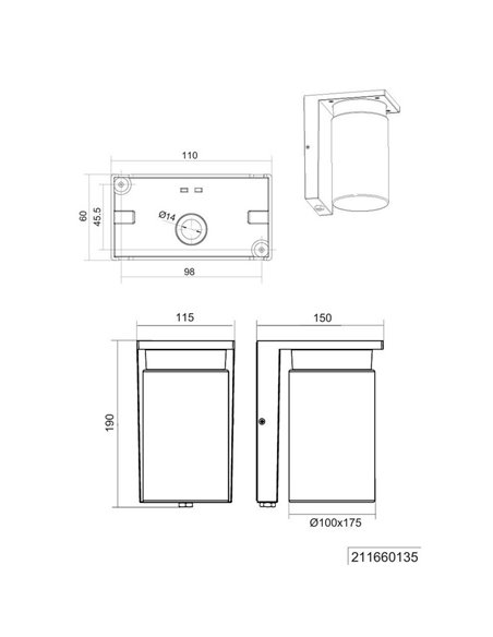 Aplique para exterior ARDILA, sensor oscuridad, bombilla excl. 1x E27 max. 40W IP44 Madera