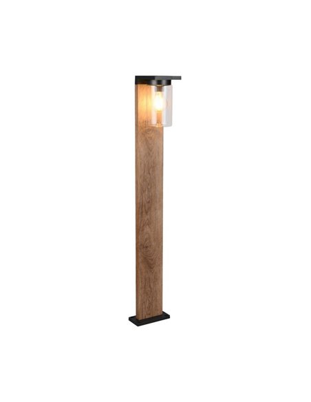 Poste exterior ARDILA 100cm, sensor de oscuridad e interruptor integrado, excl. 1x E27 max. 40W IP44 Madera