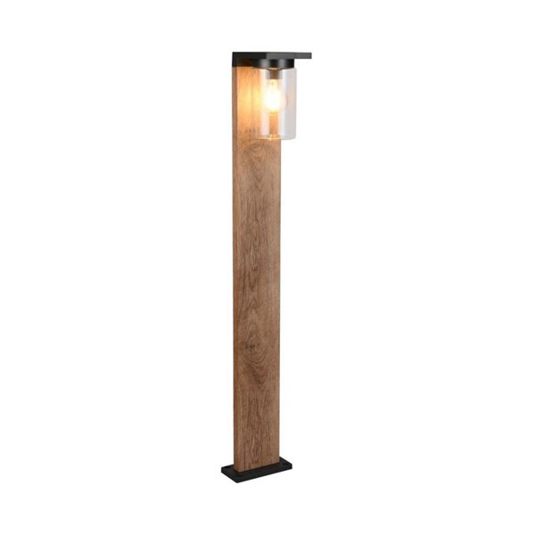 Poste exterior ARDILA 100cm, sensor de oscuridad e interruptor integrado, excl. 1x E27 max. 40W IP44 Madera