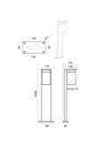 Poste exterior ARDILA 100cm, sensor de oscuridad e interruptor integrado, excl. 1x E27 max. 40W IP44 Madera
