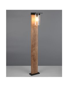 Poste exterior ARDILA 100cm, sensor de oscuridad e interruptor integrado, excl. 1x E27 max. 40W IP44 Madera 2