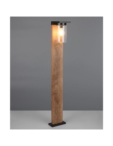 Poste externo ARDILA de 100 cm, sensor de escuridão e interruptor integrado, excl. 1x E27 máx. 40W IP44 Madeira