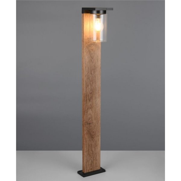Poste exterior ARDILA 100cm, sensor de oscuridad e interruptor integrado, excl. 1x E27 max. 40W IP44 Madera