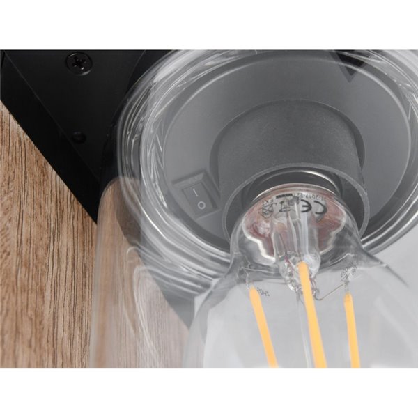 Farol externo ARDILA de 65 cm, com sensor de escuridão, lâmpada excl. 1x E27 máx. 40W IP44 Madeira