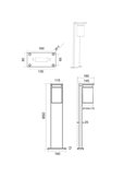 Baliza exterior ARDILA 65cm, con sensor de oscuridad, bombilla excl. 1x E27 max. 40W IP44 Madera