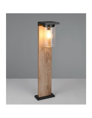 Baliza exterior ARDILA 65cm, con sensor de oscuridad, bombilla excl. 1x E27 max. 40W IP44 Madera