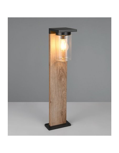 Baliza exterior ARDILA 65cm, con sensor de oscuridad, bombilla excl. 1x E27 max. 40W IP44 Madera