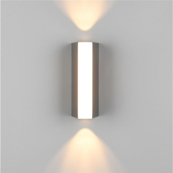 Applique murale LED MARNE, 16 cm, éclairage direct vers le haut et vers le bas, 5,5 W, 600 lm, 3000 K, IP44, Anthracite