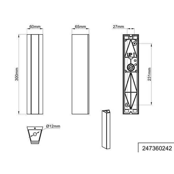 Aplique pared exterior MARNE grande 30cm, luz arriba y abajo, 8,5W 1000lm, 3000K IP44 Antracita