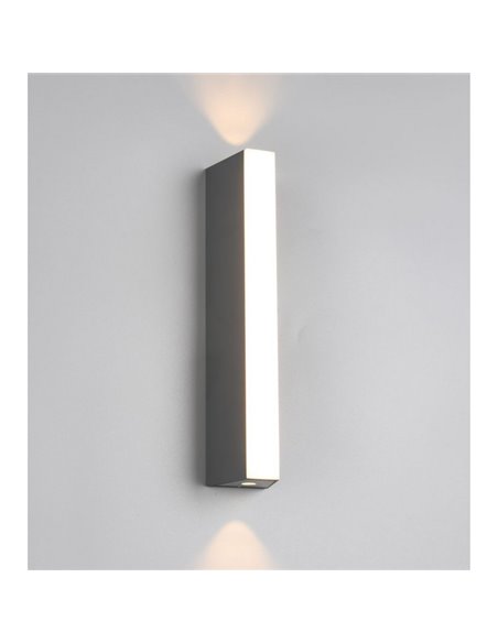 Aplique pared exterior MARNE grande 30cm, luz arriba y abajo, 8,5W 1000lm, 3000K IP44 Antracita