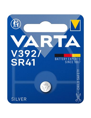 Pile bouton micro Varta SR41 V392 argent 1,55 V (blister 1 unité) Varta