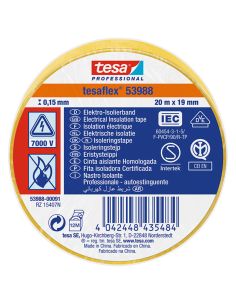 Cinta Aislante Homologada Verde Tesa 53988 19mm x 20m Tesa Professional 53988 | Alta Resistencia Eléctrica
