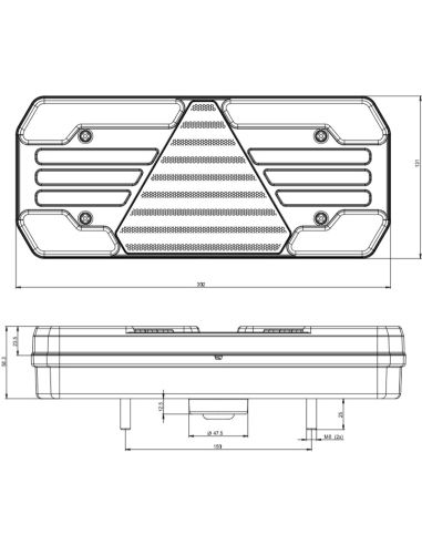 Piloto Trasero LED 30,2cm con...