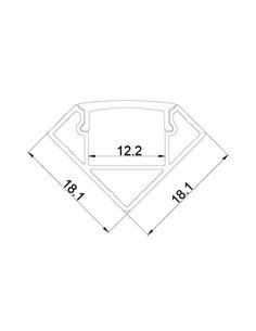 Profilé aluminium d'angle noir 2000*18*18mm -BANDES LED STRIPS- 2