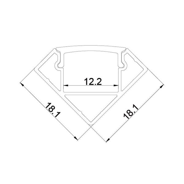 Profilé aluminium d'angle noir 2000*18*18mm -BANDES LED STRIPS-
