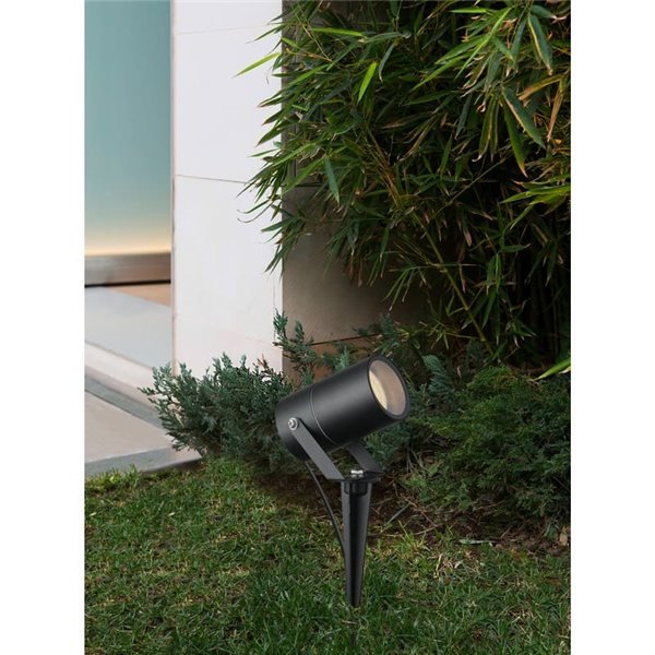 Foco con piqueta exterior orientable corten QUEBEC, decorativo para jardín GU10, IP65