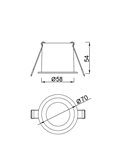 Aro empotrable moderno redondo MALT blanco, GU10 (no incl.), máx. 12W, corte 60mm