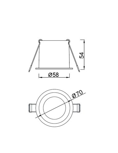 Encastré rond moderne MALT blanc, GU10 (non inclus), max. 12 W, découpe 60 mm