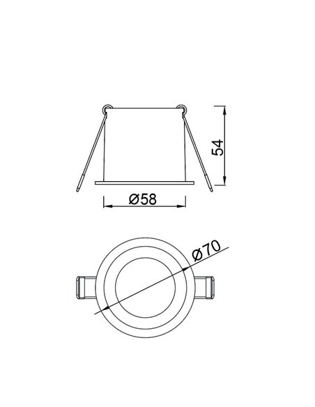 Aro empotrable moderno redondo MALT blanco, GU10 (no incl.), máx. 12W, corte 60mm