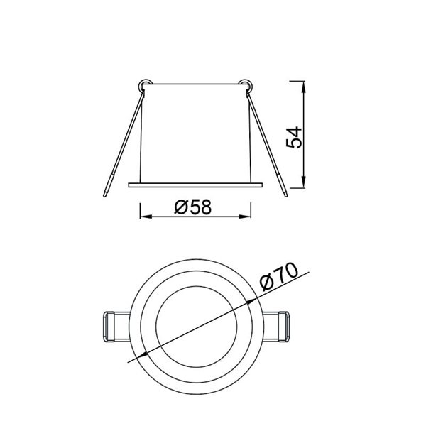 Aro empotrable moderno redondo MALT blanco, GU10 (no incl.), máx. 12W, corte 60mm