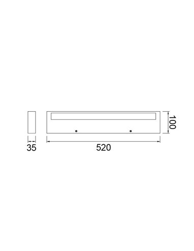 Aplique LED de pared rectangular con luz arriba y abajo CONIL, negro, 40W 2480Lm, CCT Dimmable, 52cm