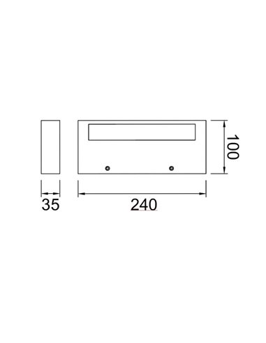 Aplique LED de pared rectangular luz arriba y abajo CONIL, negro, 30W 2480Lm, CCT Dimmable, 39cm