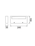 Aplique LED de pared rectangular luz arriba y abajo CONIL, negro, 20W 1620Lm, CCT Dimmable, 24cm