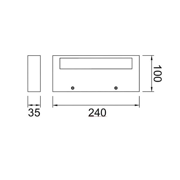 Aplique LED de pared rectangular luz arriba y abajo CONIL, negro, 20W 1620Lm, CCT Dimmable, 24cm