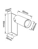 Aplique foco lector orientable NAZARE blanco, mini GU10 (no incl.), fino y moderno