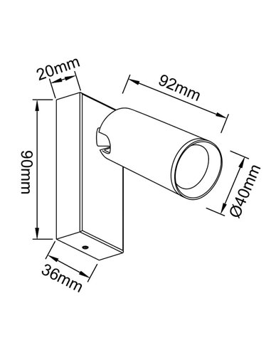 Aplique foco lector orientable NAZARE blanco, mini GU10 (no incl.), fino y moderno