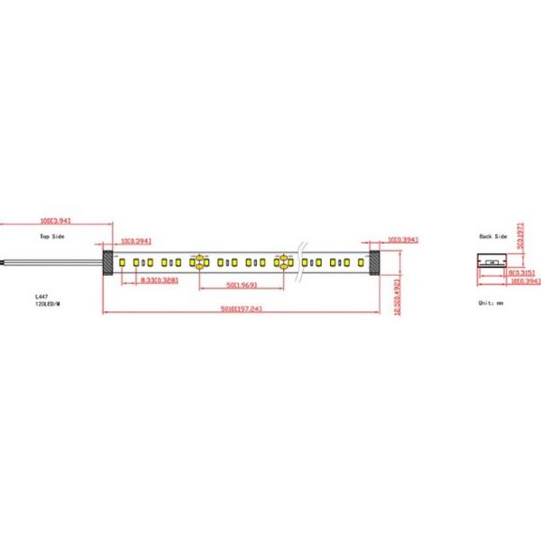 Tira LED en rollo 5m. TIRAS LED STRIPS de exterior 24V 14,4W/m IP65 3000K/4000K - medidas