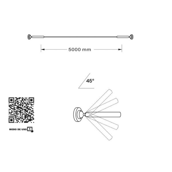 Kit de fita LED SKYLINE de 5 m com suporte de parede e faixa ambiente flexível - medidas