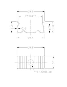 Clipe de fixação de aço inoxidável 2000*17,1*15,3 mm -TIRAS DE LED- 2