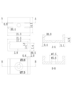 Clip de fixation PC transparent 2000*17,1*15,3mm -BANDES LED- 2
